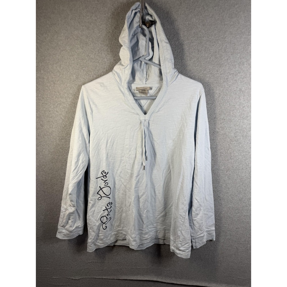 Artisans Punta Gorda Hoodie Mens Large Blue V Neck Lightweight Beach Pullover